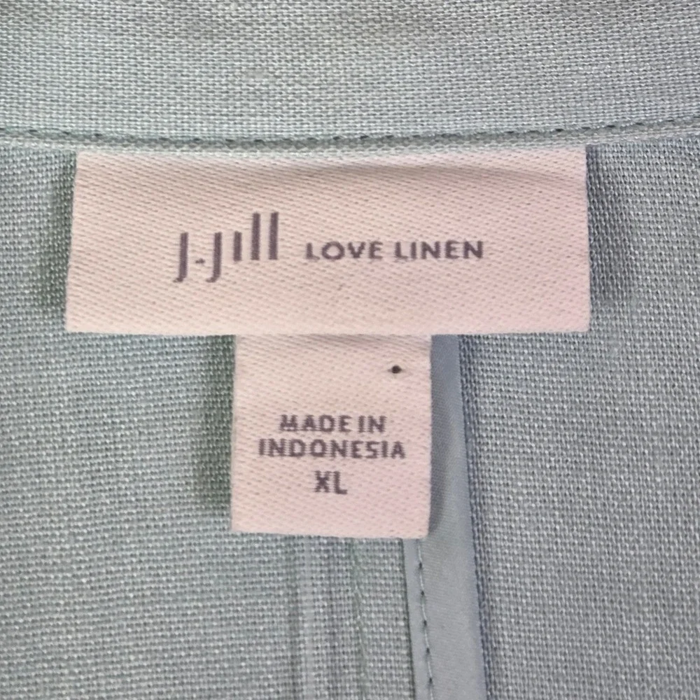 J.‎ Jill Love Linen Sea Glass Blue Blazer Jacket XL NWT 265251